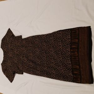 Maggie Boutique Maxi Dress- Black, Tan & Brown Size: 8P